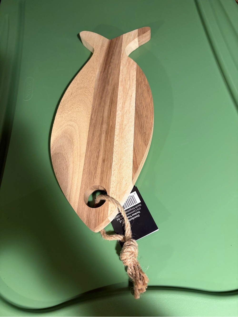 Wood Fish-Shaped Wall Decor - Natural Wood